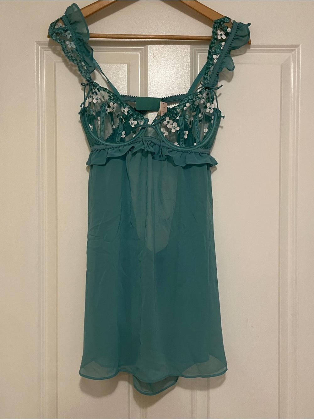 For Love And Lemons daisy embroidered Sheer Floral Babydoll - Picture 3 of 6